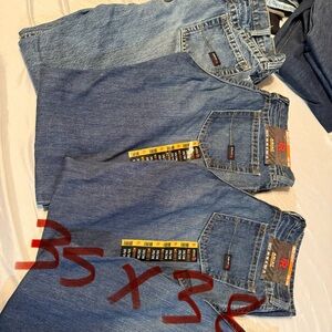 Ariat Men's Dark and Light Blue Bootcut Jeans